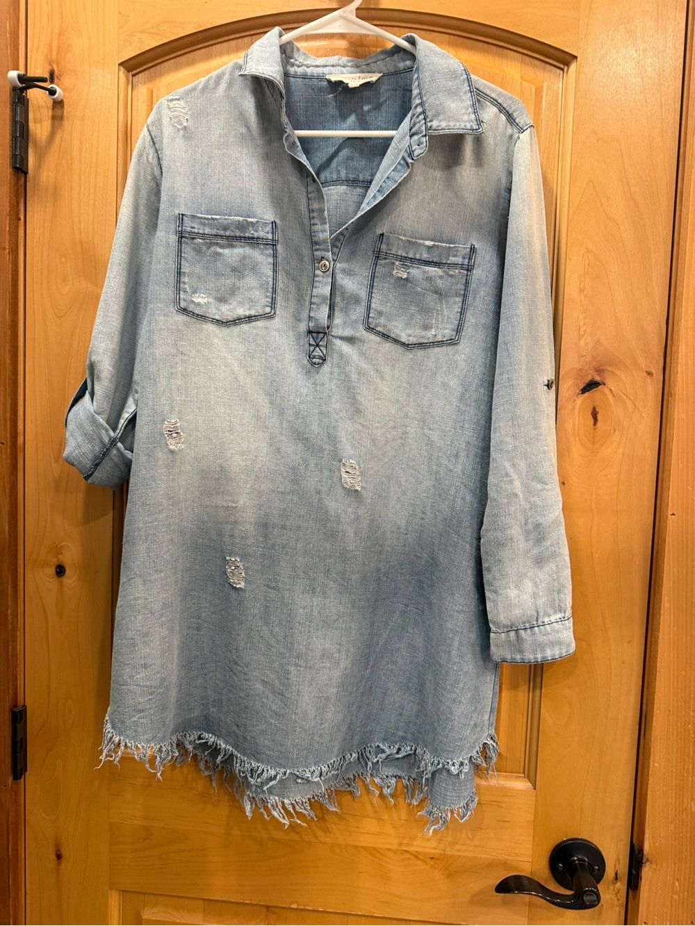 Denim Mini Dress - Picture 1 of 7